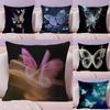 Butterfly INS Cushion Cover Natural Linen Pillow Case DoubleSided Print Decorative Sofa Pillowcase Home Decor Gift