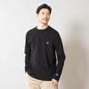Champion Long Sleeve Size Crew Embroidered Men's T-Shirt, Basic, Black, M, 100% Cotton, Neck, Logo, C8-X408