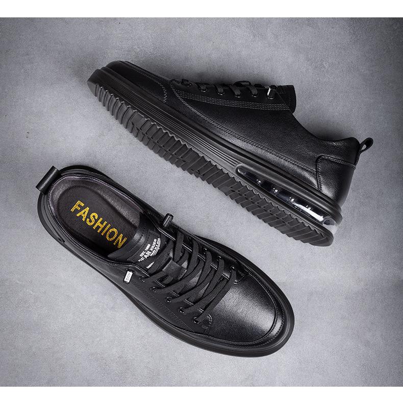 Fashion Spring Autumn Designer New Platform Air Cushion Leather Men's Shoes Fashion Soft Sole Casual Wear-resistant Outdoor Men Sneakers