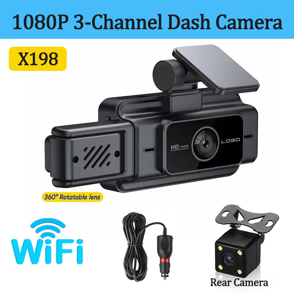 

3 камеры Автомобильный видеорегистратор Видеорегистратор для автомобилей Камера 1080P WIFI APP Видеорегистратор Камера заднего вида для автомобиля Ночное видение Автомобильный аксессуар NONE