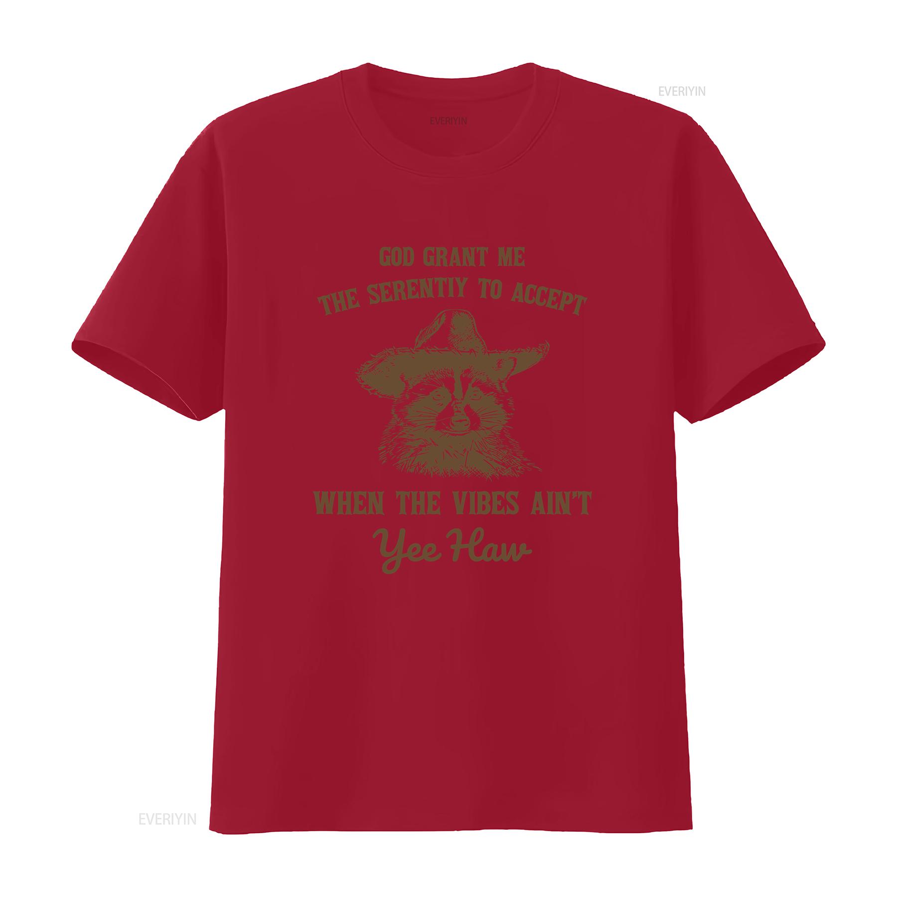 

God Grant Me The Serenity To Accept When Vibes Ain t Yee Haw Vintage T Shirt Retro 90s Raccoon Funny Adult vintage Washed Soft S