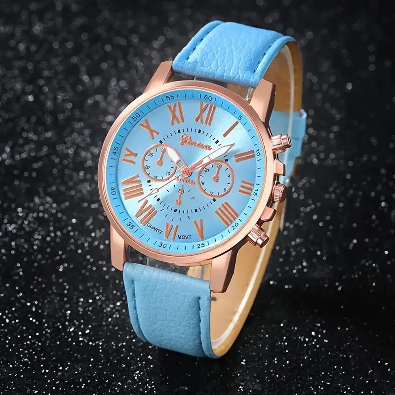 Drainage Women'S Belt Watch Geneva Quartz Strap Fashion Women'S Watch Roman Scale Hand