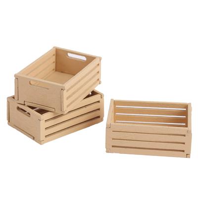 3 Piezas Casa de Muñecas Miniatura Mini Marco de Fruta de Madera Para 1:12 casa de muñecas