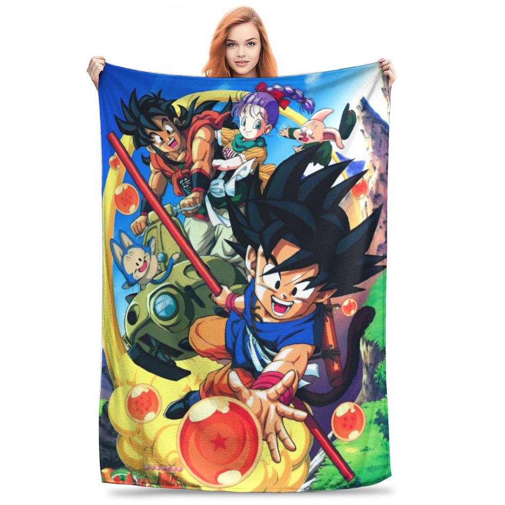 Dragon Ball Z Flannel Throw Blankets Japan Cartoon Blanket for Bedding Car Super Warm Bedspread