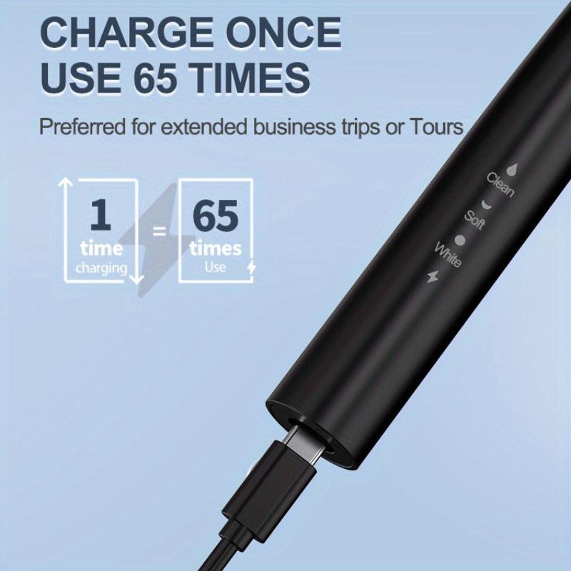 Dospělý sonický elektrický zubní kartáček cestovní sada prémiový USB dobíjecí sonický zubní kartáček IPX7 vodotěsný se 6 zubními kartáčkovými hlavicemi