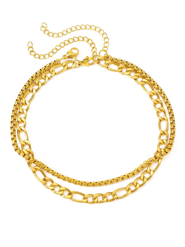 Stainless Steel Anklet Europe and the United States Personality Design Chain Minimalist Anklet For Women Zircon Beach Party Ne