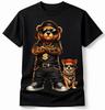 Bear Dog Graphic T Shirt Hip Hop Gangster Streetwear Cartoon Tee Unisex