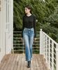 Assenti Stitch Bootcut Pants_Medium Blue