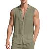 Men'S Fashion Collar Color Shirt Casual Sleeveless Top