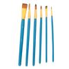 6pcs Wooden Handle Drawing Pen Nylon Hair Paint Brush Set Art Craft Watercolor Painting(Blue)