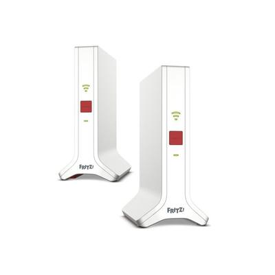 AVM FRITZ!Conjunto Mesh 4200 Repetidor Wi-Fi 6 Dual-band 4200 Mbit/s Pacote com 2 Vermelho/Branco