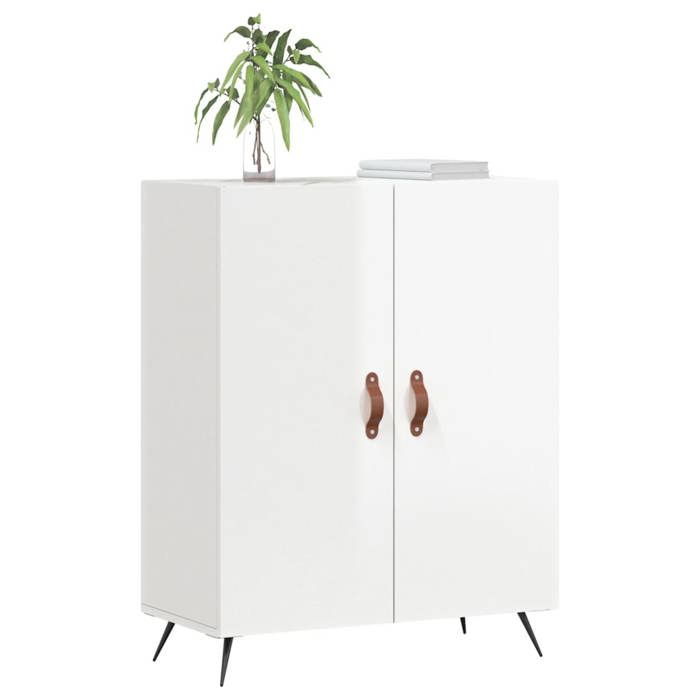 VidaXL Buffet Blanc brillant 69,5x34x90 cm Bois d'ingénierie 827694