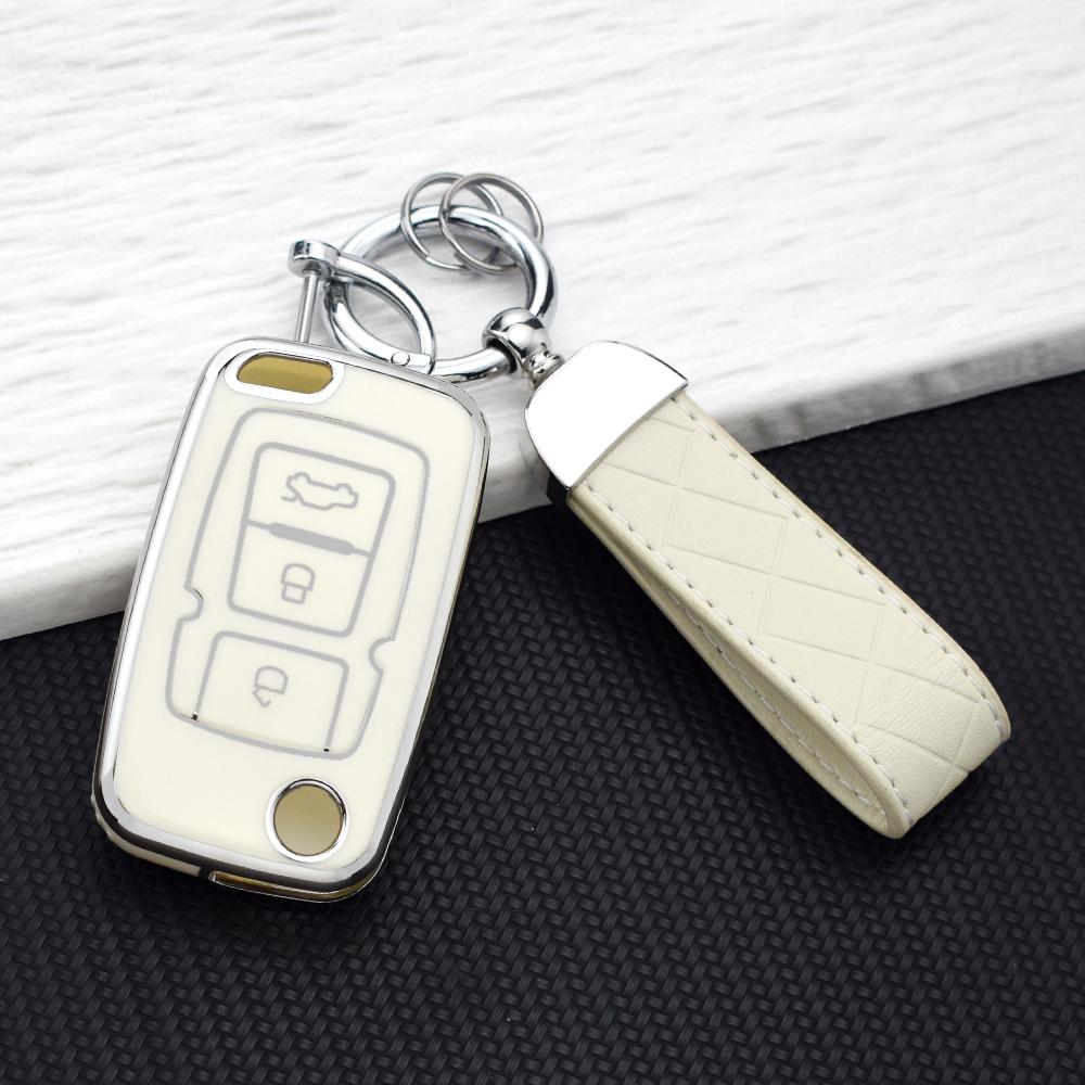TPU Folding Car Key Case Cover For Geely Emgrand EC7 EC7-RV EC715 EC718 EC8 GC5 GC6 SL EU7 Key Holder Protector Fob Keychain