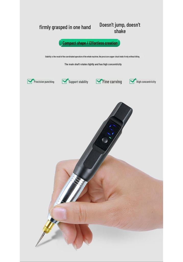 Rechargeable Variable Speed Small Electric Engraving and Polishing Pen