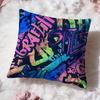 Street Graffiti Texture Cushion Cover Premium Comfort Reversible Pillow Cove Two In One Design for Any Room  Car Interior