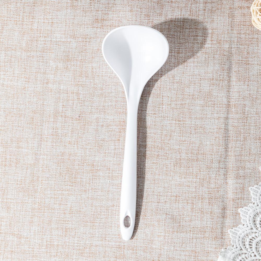 Thickened Large Spoon Household Long-handled Porridge Spoon Plastic Soup Spoon  Pot Spoon Porridge Spoon Kitchen Supplies White