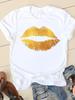 Clothing Summer Short Sleeve Watercolor Lip Sexy New Ladies Casual Unisex Fashion Graphic Tee Tshirts Female T Shirt Clothes