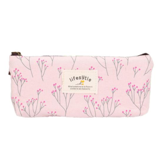 Přenosný barevný květinový vzor na zip Pouzdro na tužku sáček na tužky