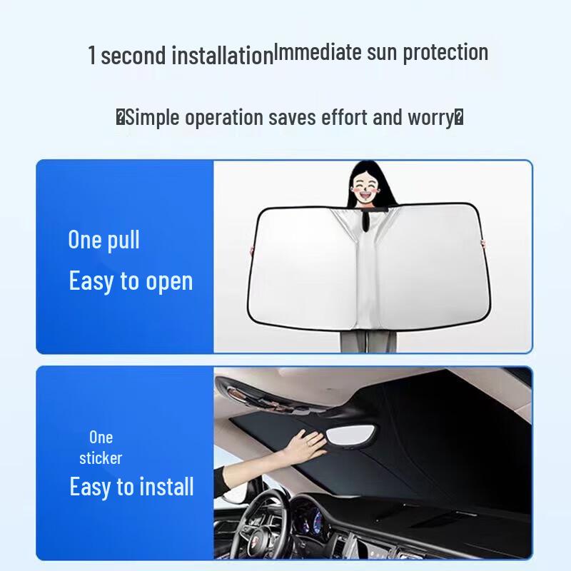Car Sunshade: Heat-Insulating Blackout Shield for Front Windshield