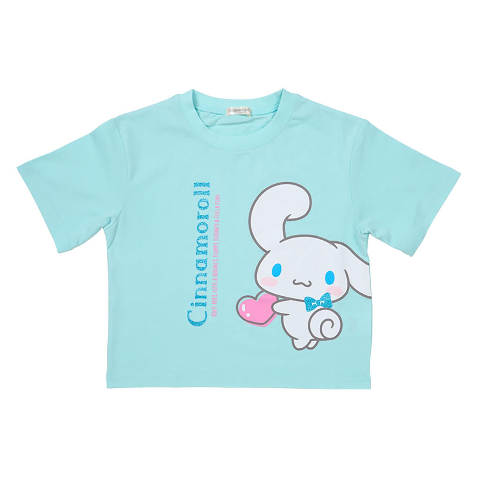 Sanrio Kids Light 827703 Short-Sleeve T-Shirt, Cinnamoroll, Blue, 130cm,
