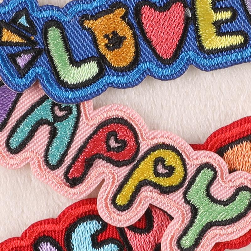DIY Cartoon Badge Embroidery Patch with English Letters