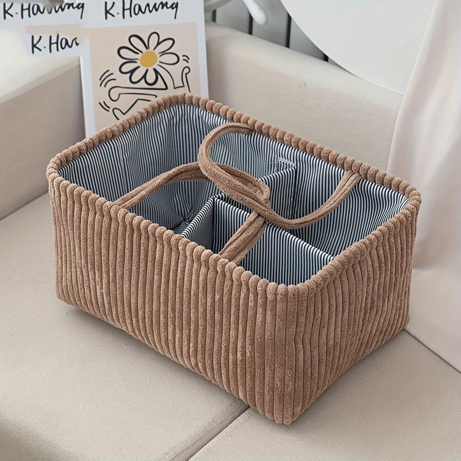 Large Bohemian Style Storage Basket with Multiple Compartments and Diapers Baby Clothes Toys Handle for Mom Bag Open Design 3567₽