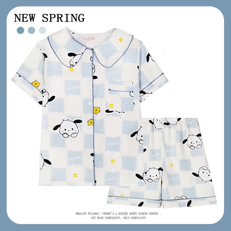 Women’s Cute Cotton Short Sleeve Pajama Set - Summer Style