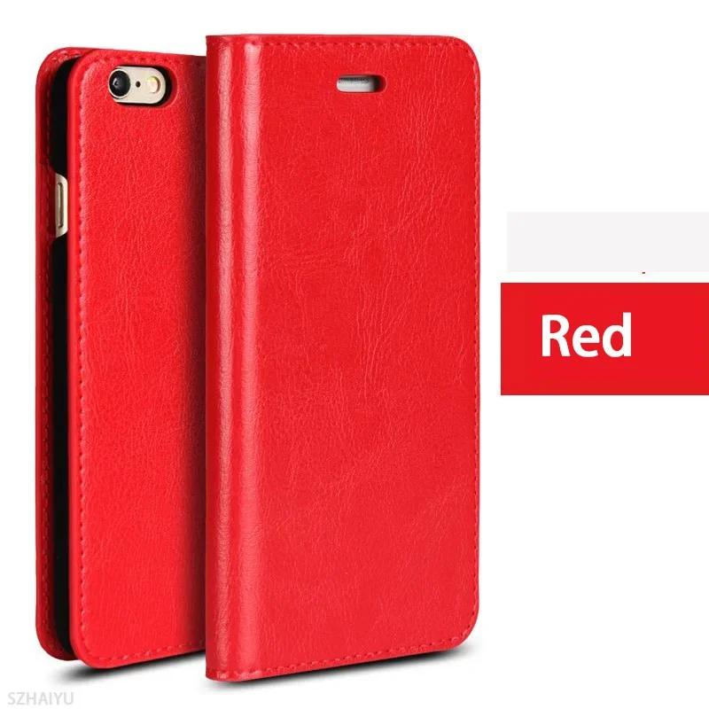 

Кожаный чехол-книжка для IPhone 13 12 Mini 15 14 11 Pro XS Max XR X 7 8 6 6S Plus Ударопрочный Натуральный Кошелек Держатель для карт Обложка IPhone 6(6s) красный