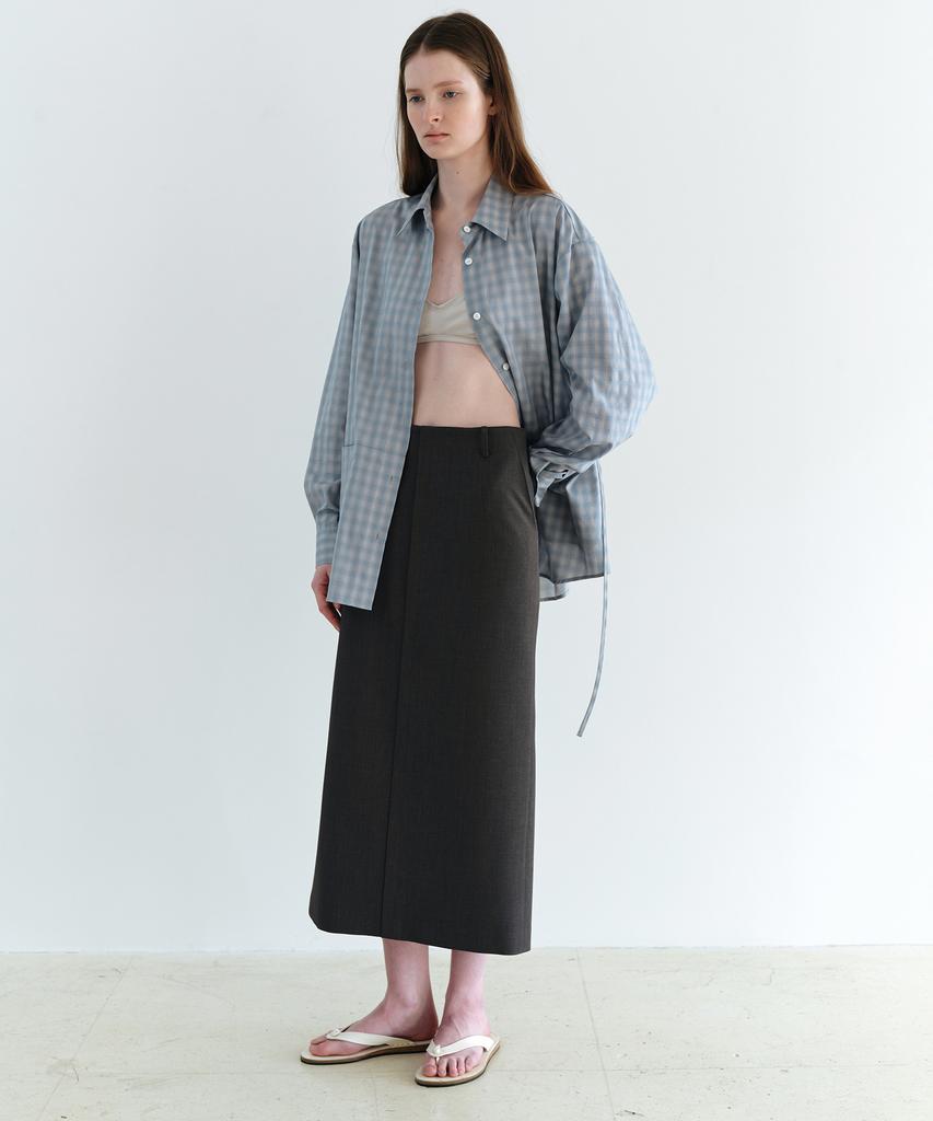 Aubeuawo Lip Pencil Skirt (Grey)