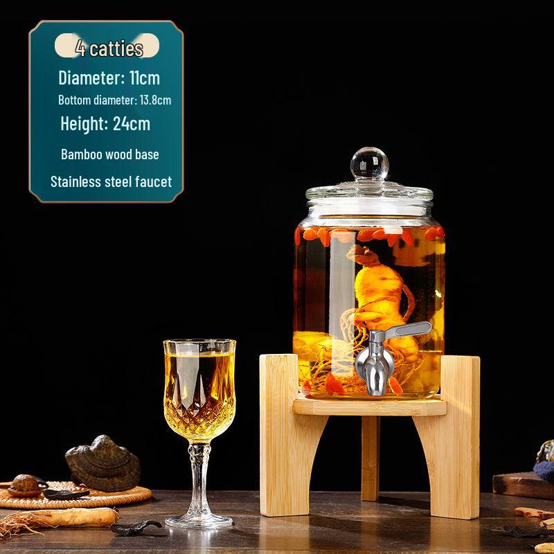 Glas-Infusionsbehälter mit Zapfhahn: 10-20 Jin Versiegelte Enzym- und Kimchi-Weinlagerung