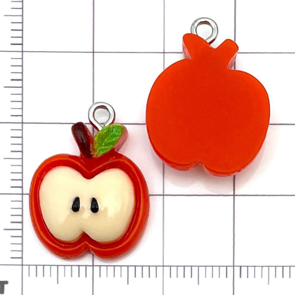 Set of 10 Red Resin 3D Apple Pendants for DIY Jewelry Accessories