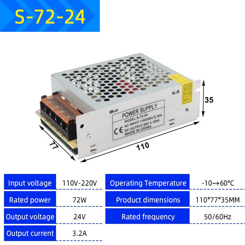 220V to 12V/24V/5V Switching Power Supply, 2A-20A High-Power Transformer for LED Strips & Monitoring Systems