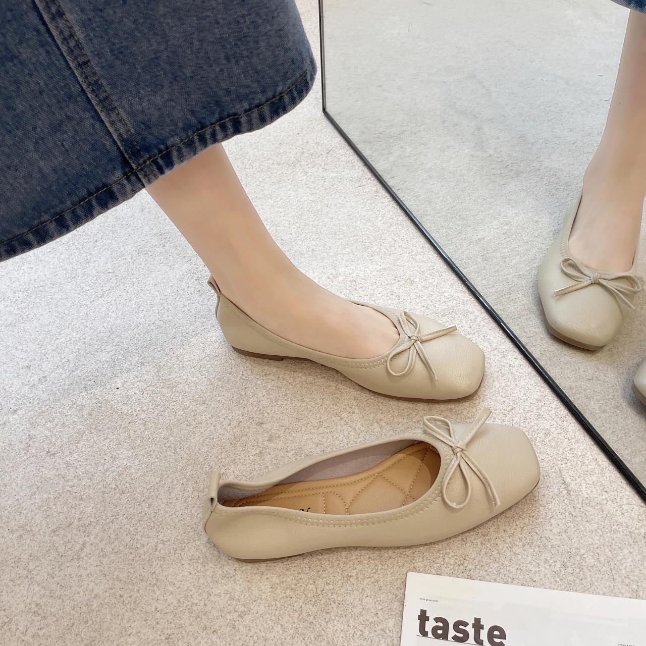 

Женские туфли-лодочки Осенние балетки Женские туфли-лодочки с завязками на щиколотке Мокасины с круглым носком и бантом Мягкие удобные неглубокие 38