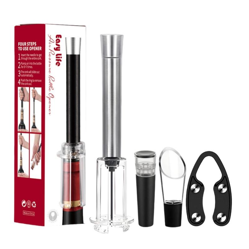 Household Red Wine Opener Set with Durable Aluminum Handles  Compact & Versatile Design