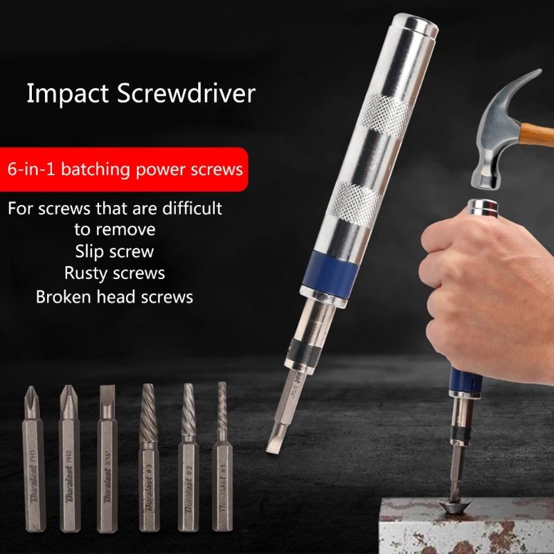 Versatile 1/4" Drive Impact Driver Set with 6Different Attachment,Essential Tool for Electronics Maintenance Easy To Use