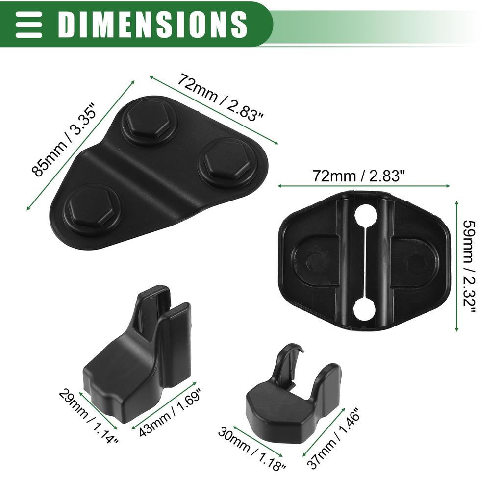 Motoforti Door Lock Decorative Covers, Buckle Door Screw Protectors, Compatible with Jeep Wrangler JL JLU 2018-2021, Plastic Black, 1 Set