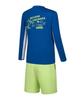Lenomasuyeongbog Men'S Color Block Relaxed Fit Rash Guard Set Blue Rn-Ms2G924-Bu