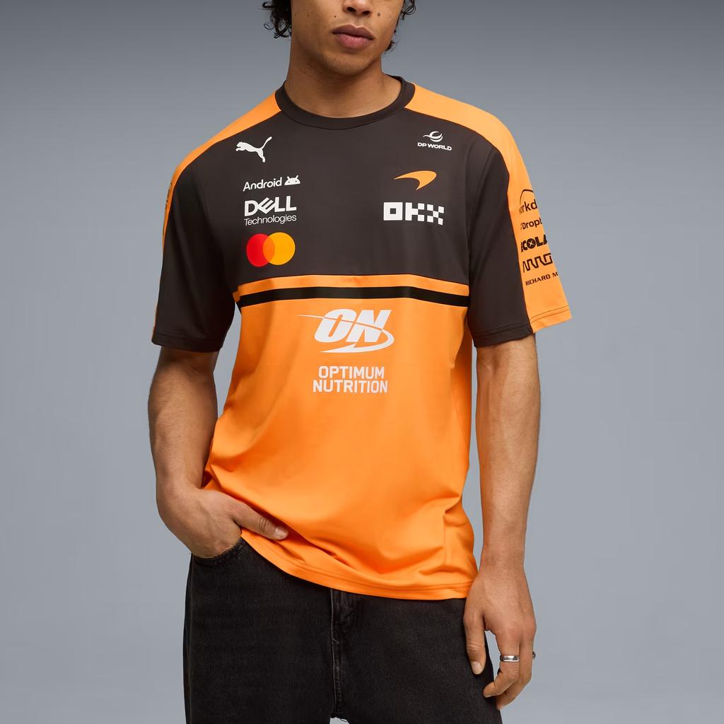 Puma X McLaren Racing Koszulka Replica Edycja dla Fanów F1 Dekolt Okrągły Krótki Rękaw T-shirt Męskie Koszulki 713952-01