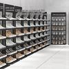 Vertical Quartz Tile & Stone Display Rack with Glass Cabinet