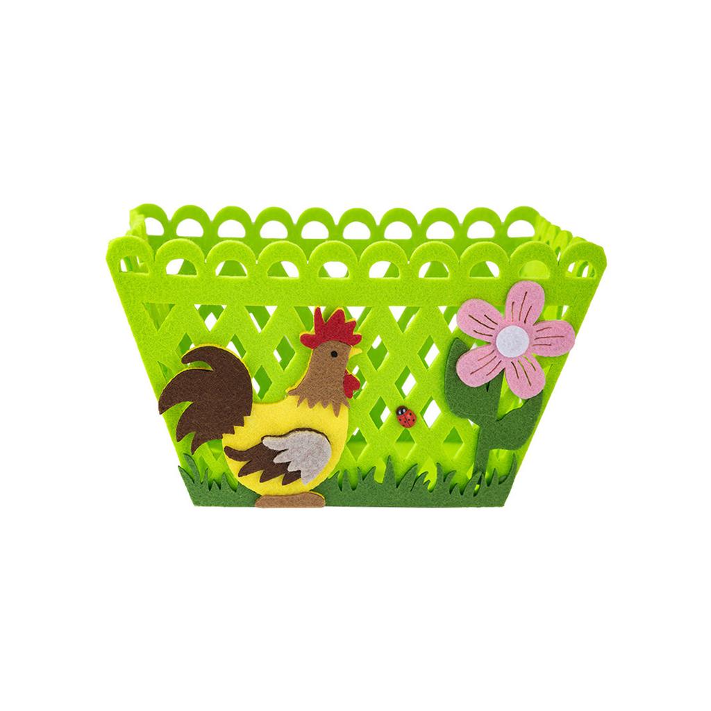 Easter Colorful Rooster Gift Storage Basket for Eggs and Candy Holder Vibranted Color Great for Easter Celebrations