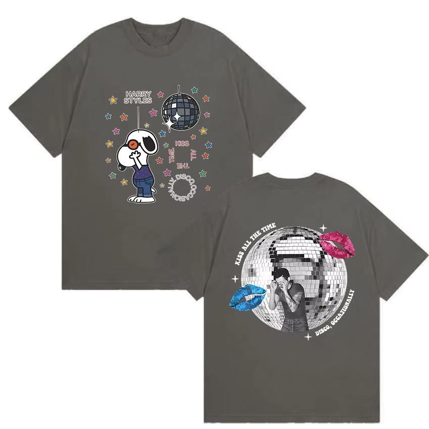Harry Styles Kiss All The Time Disco Occasionally Tour 2026 T Shirts Unisexs Women Summer Fashion Cotton Short Sleeve Tshirt