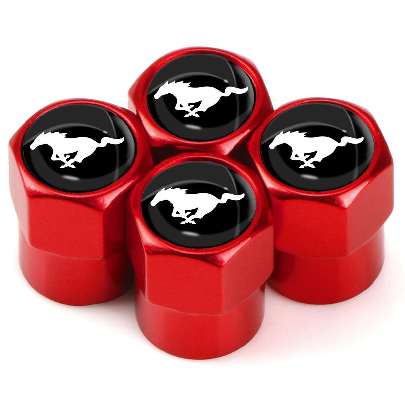 For 4Pcs/Set Car Wheel Tire Valve Caps Metal Stem Cover Ford Mustang Explorer FIESTA Focus Shelby GT350 Kuga Fusion F-150 500