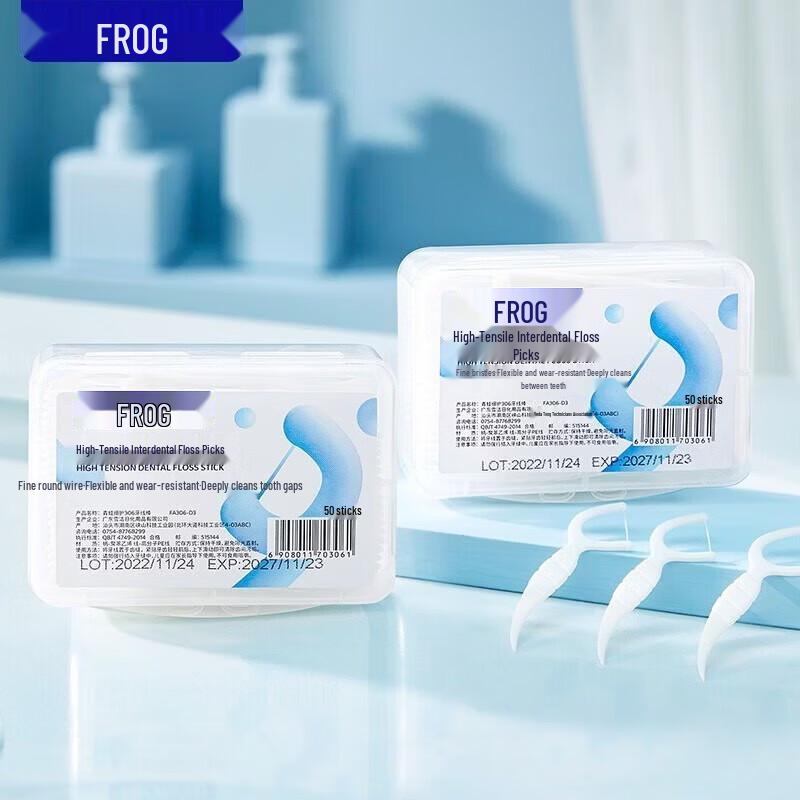 Frog FA306-D3 Adult High Tensile Smooth Dental Floss Picks (3x50 Count)