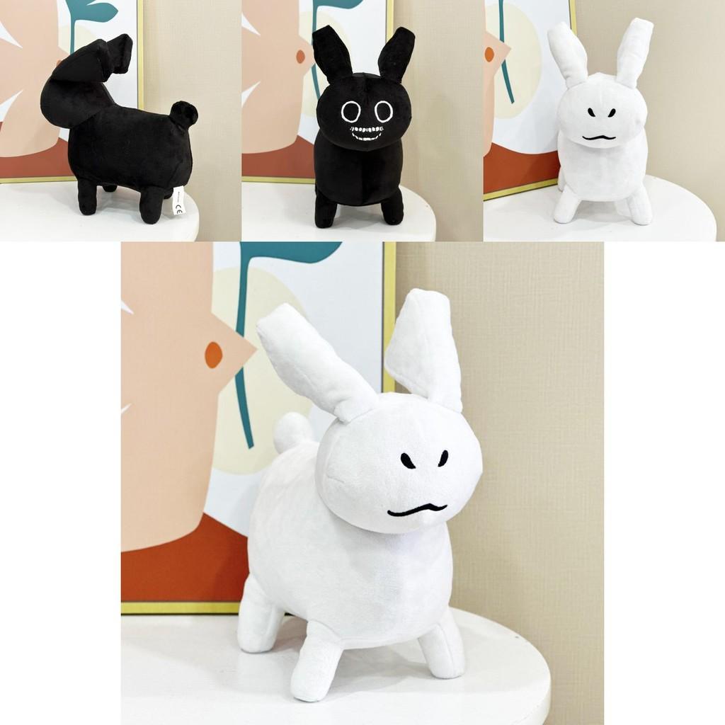 Gubby Plush Black White Red Rabbit Animal Toy With Pp Cotton Filling For Kids And Collectors