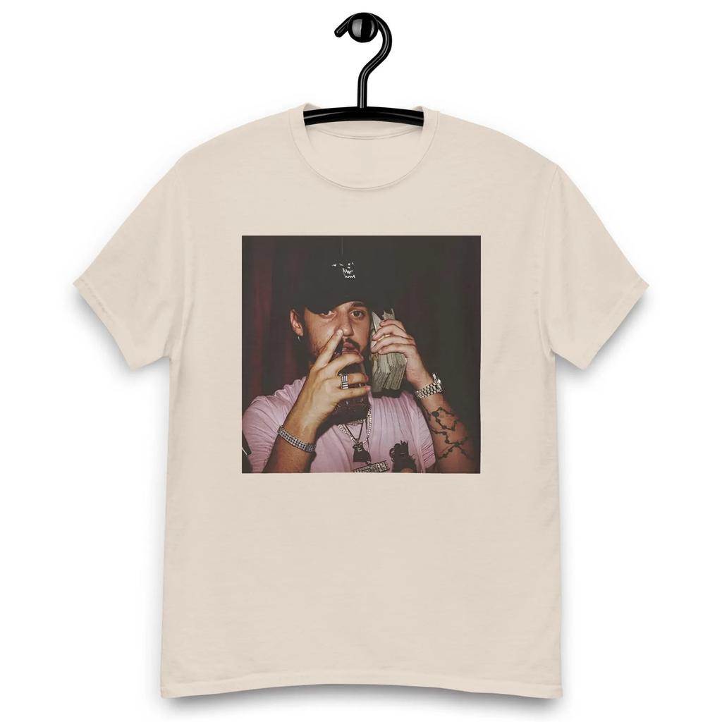 2025 Summer Russ Concert T-shirt Money Phone Rap Tee - Hip Hop Streetwear Men's Women's Pure Cotton Printed Casual T-shirt