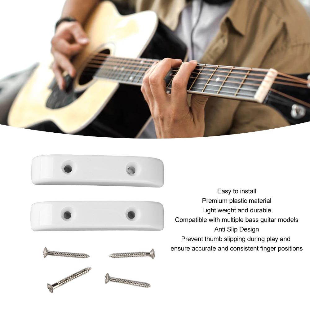 4PCS White Bass Guitar Thumb Rest Plastic Bass Finger Rest Anti Slip Bass Thumb Rest Guitar