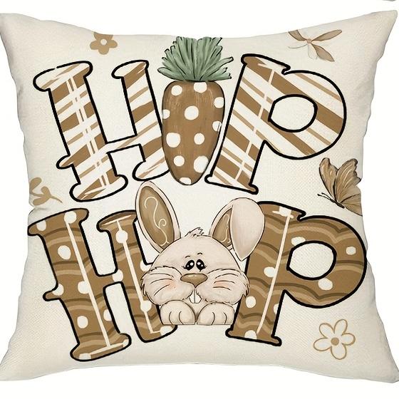 Easter Bunny Truck Egg Pillow Covers - Farmhouse Spring Summer Indoor Outdoor Home Decor