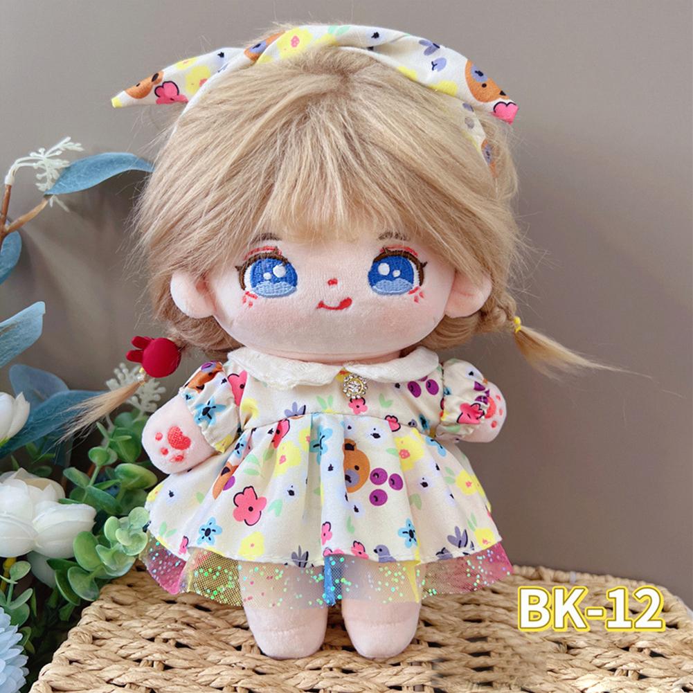 

20 см хлопковый комбинезон для кукол из мультфильма, сменный наряд для плюшевой куклы, платье Лолиты, аксессуары для игрового домика, мини-одежда BK-12
