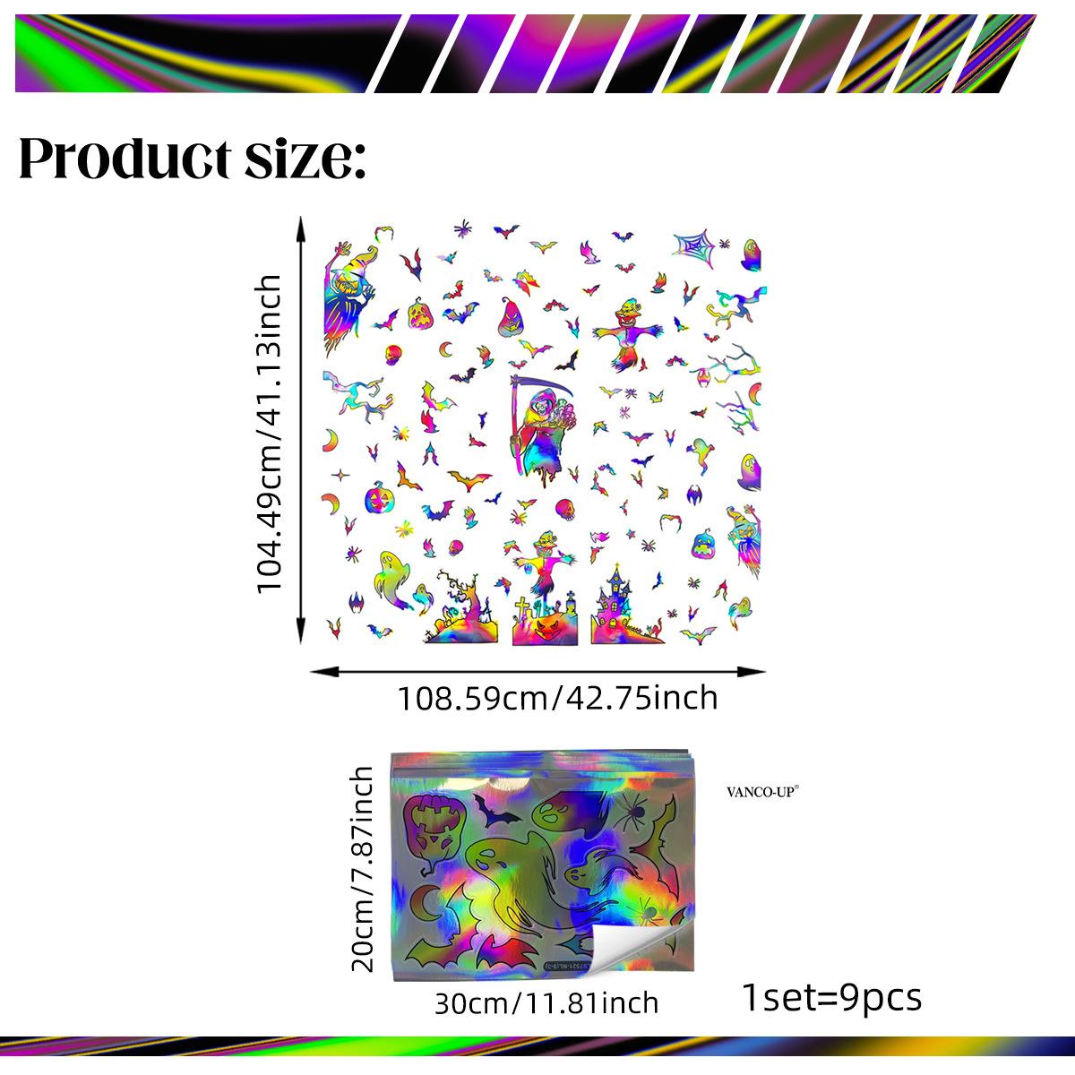 

Ls7521 Laser Material, Halloween Pumpkin Bat Wall Sticker, Different Viewing Angles, Different Patterns And Colors