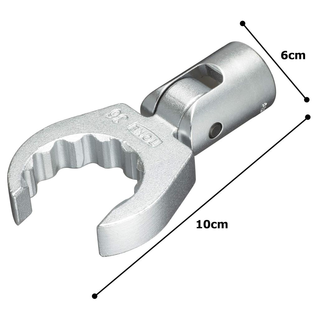TONE Flex Crowfoot Wrench 36mm Hex Size 4DCF-36F, 12.7mm (1/2") Drive,